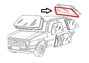Mk2 Golf Rear Screen Seal With Groove For Chrome Trim 191845521A