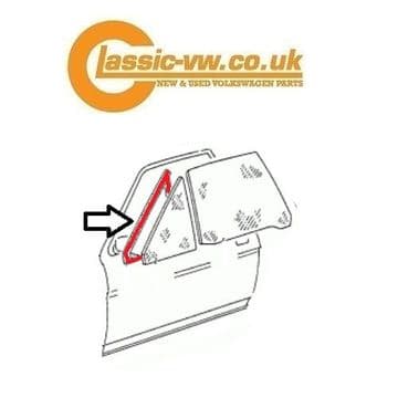 Mk2 Scirocco Front 1/4 Glass Seal, Left 533845261