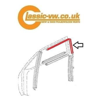 Mk2 Scirocco Upper Door Glass Guide Seal, Right 533837440