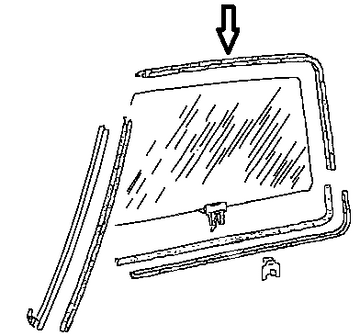 T25 / T3 Upper Door Glass Guide Seal (Solid) 281837709