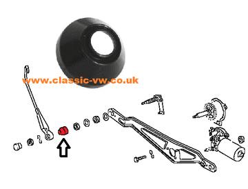 Wiper Spindle Nut Cover 22mm 171955275, Mk1 Golf, Jetta, Scirocco, Caddy