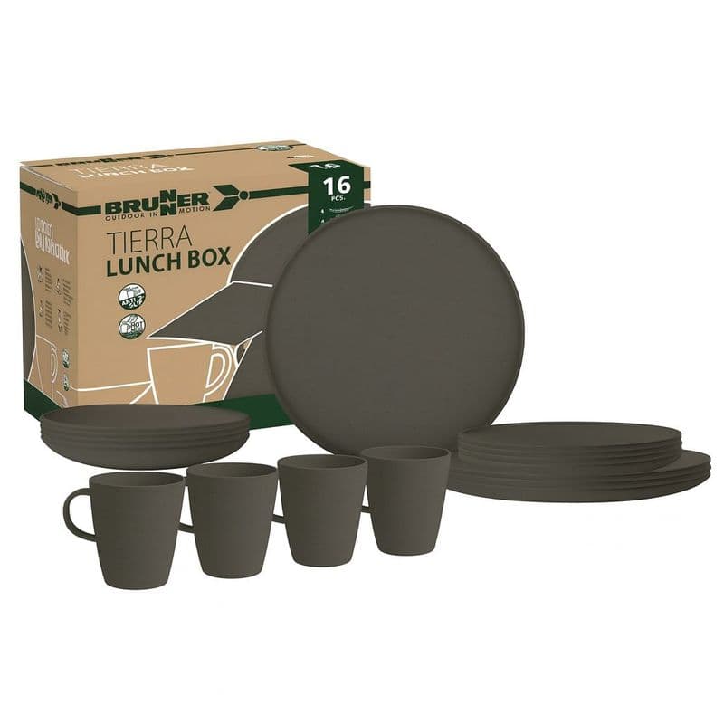 Brunner PLA Tierra Cocoa Tableware Set | Eco Friendly Campervan & Camping Dining Set
