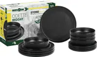 Brunner Midday 12 Piece Tableware Set - Odette Black