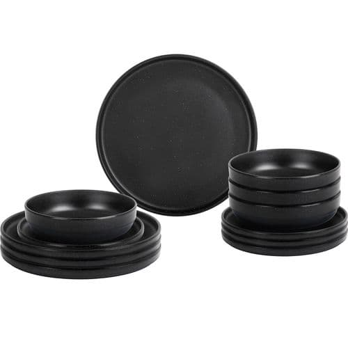 Brunner Midday 12 Piece Tableware Set - Odette Black