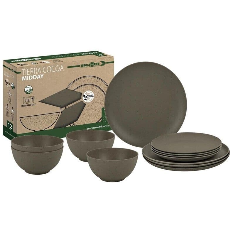 Brunner PLA Tierra Cocoa Tableware Set | Eco Friendly Campervan & Camping Dining Set