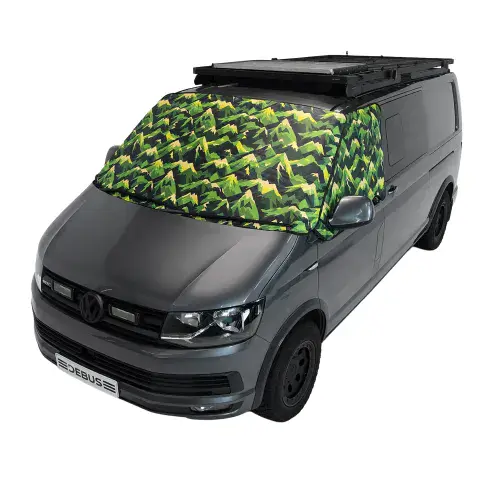 Fuel Lagoon Front Window Screen Cover For VW T4 Camper Van (Green Eyes)