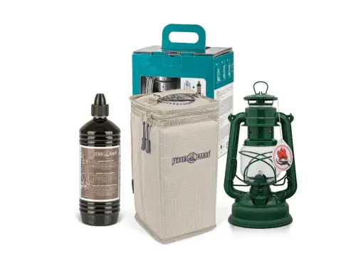 Feuerhand 276 Hurricane Lantern Gift Set - Moss Green