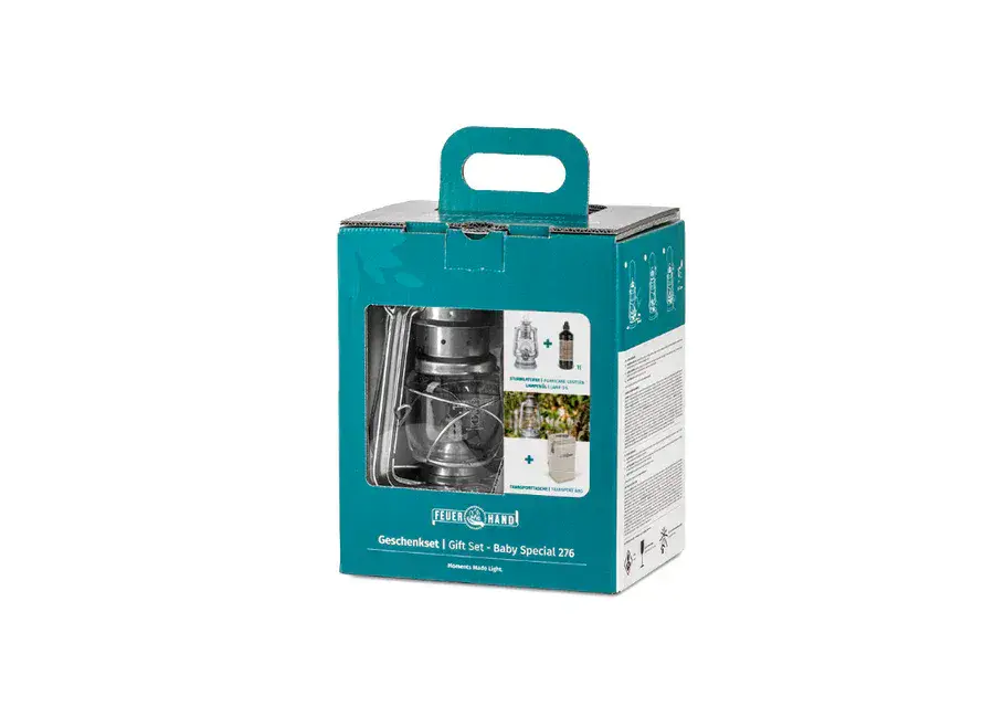 MYWAY FEUERHAND276セット Feuerhand 276 Hurricane Lantern Gift Set - Zinc