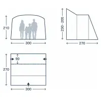 Kampa Waypoint Poled Drive-Away Awning MID