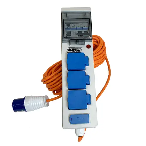 Maypole 15m mobile mains power unit with USB