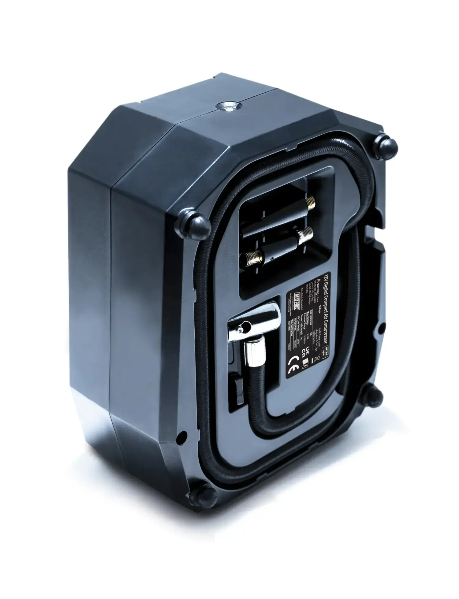Maypole 12V Air Compressor - Metal Case, Rapid Inflation, Analogue Gauge (0-150 PSI), For Cars & SUVs