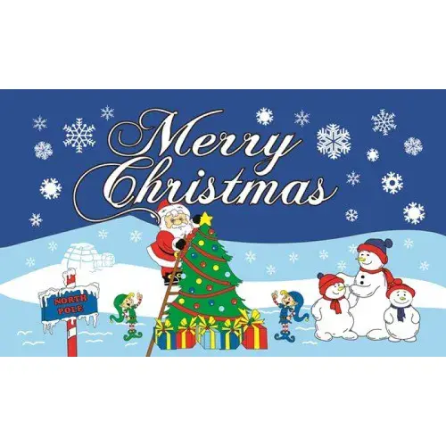 Merry Christmas North Pole Flag