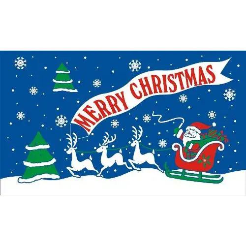Merry Christmas Sleigh Flag