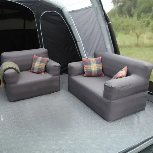 Vango Inflatable Flocked Sofa Grey