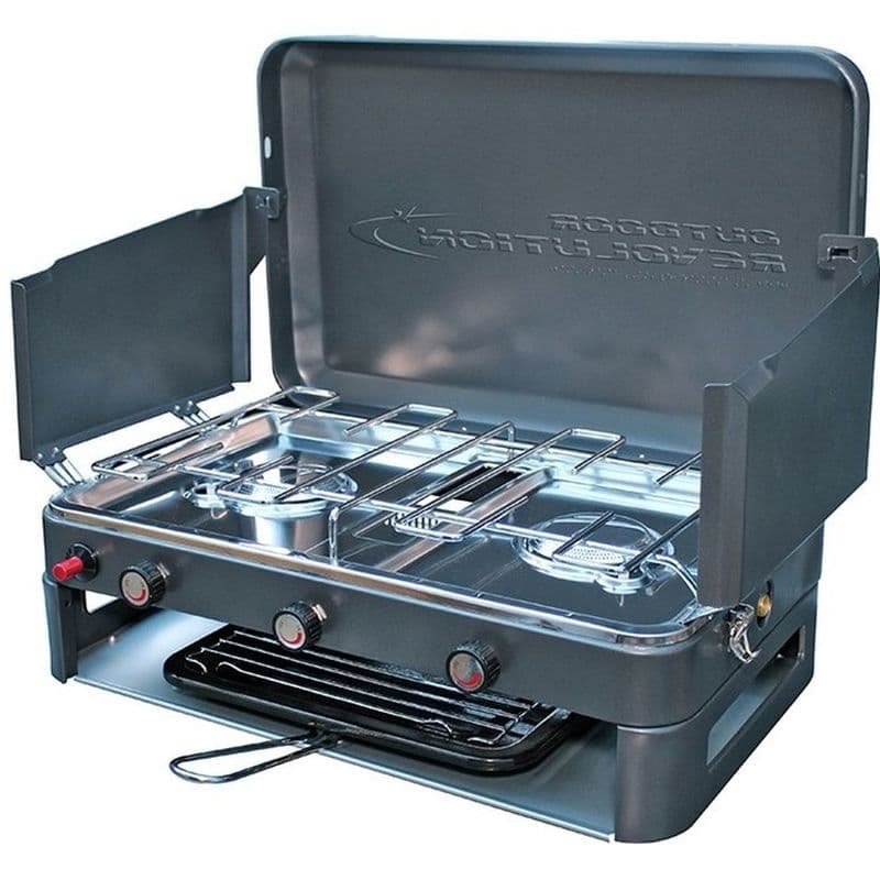 Outdoor Revolution Twin Burner Gas Cooker with Grill