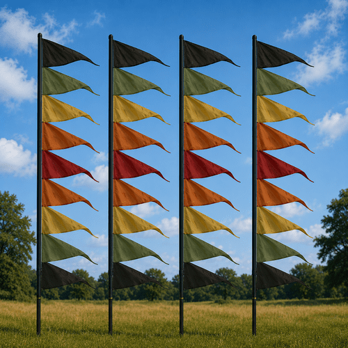 Pendant Banner Flag Kit with Pole - Exotic