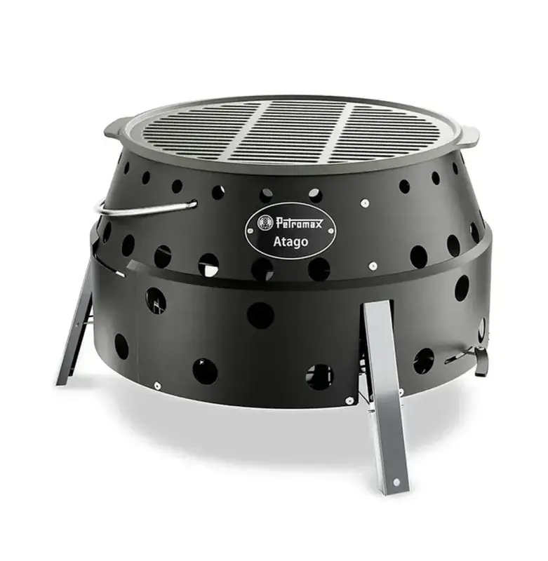 Petromax Atago Black BBQ Grill Fire Pit | Compact Folding Camping Stove