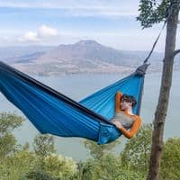 Ticket to the Moon Parachute Hammock - King Size - Aqua/Grey
