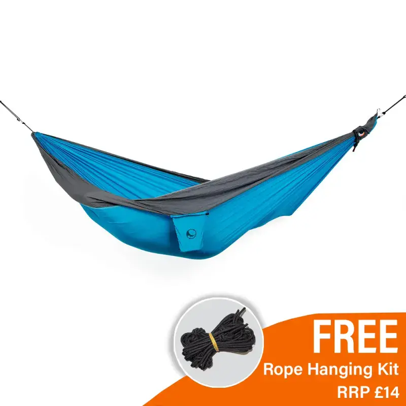 Ticket to the Moon Parachute Hammock - King Size - Aqua/Grey