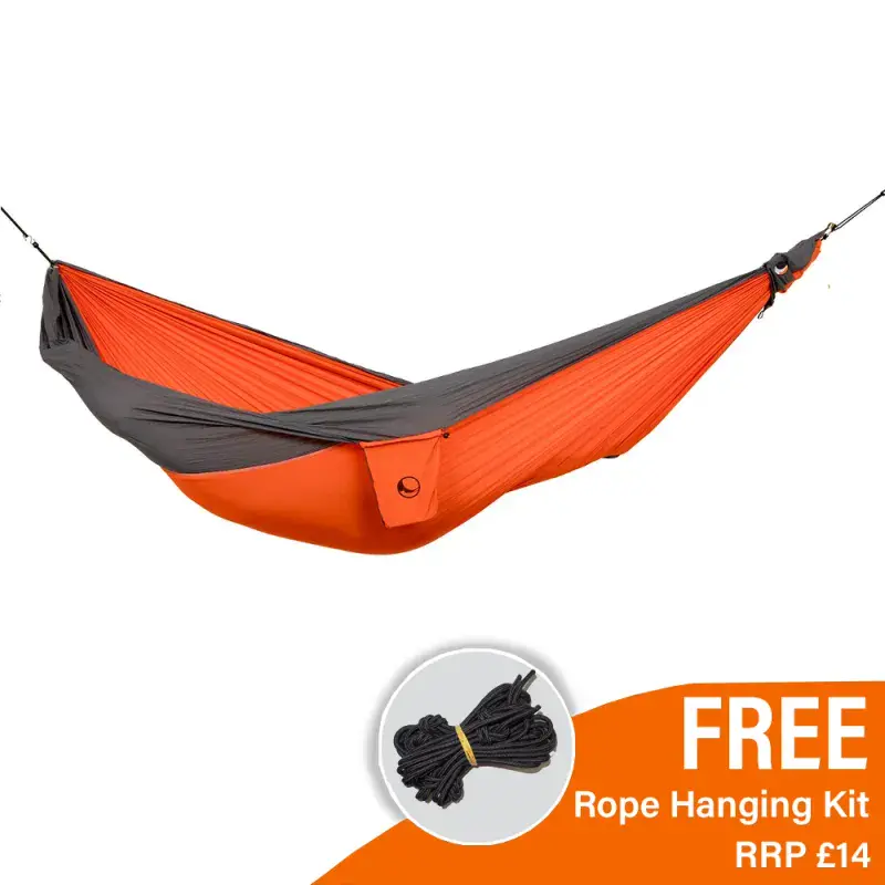 Ticket to the Moon Parachute Hammock - King Size - Orange/Dark Grey