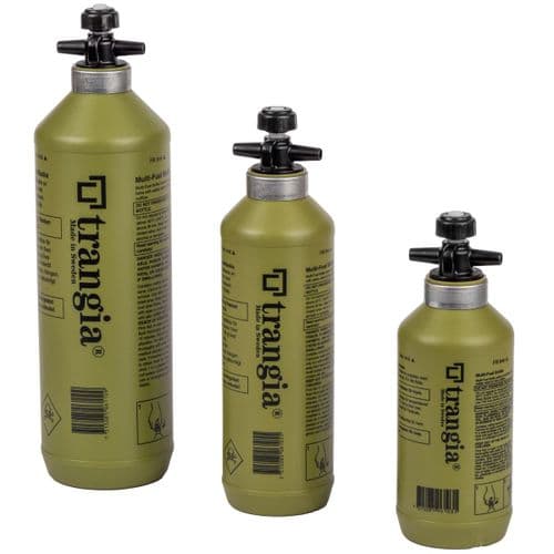 Trangia Fuel Bottle with Safety Valve – 1L, 0.5L & 0.3L - OLIVE