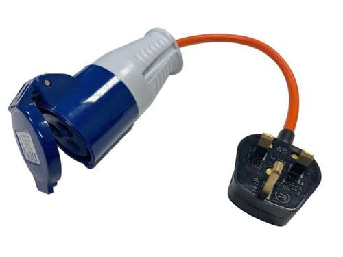 UK Campsite Electric Hook-Up Lead to UK 3-Pin Plug Adaptor