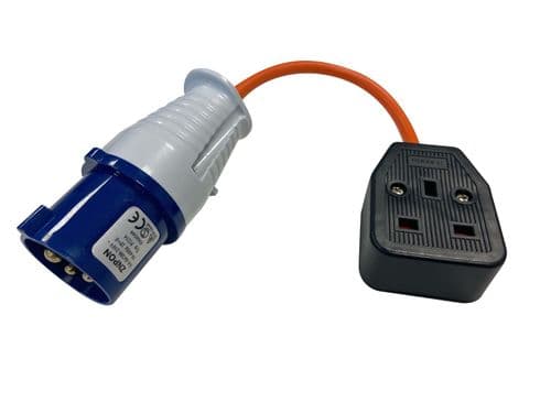 UK Campsite Electric Hook-Up Lead to UK 3 Pin Socket Adaptor