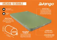 Vango Arcadia Self-Inflating Mat - Double 10cm