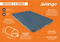 Vango Arcadia Self-Inflating Mat - Double 7.5cm
