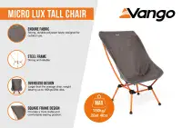 Vango Micro Lux Tall Camping Chair