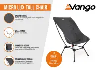 Vango Micro Lux Tall Camping Chair