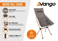 Vango Micro Tall Camping Chair