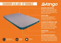 Vango Shangri La Lux 12 Double Camping Mattress | Compact Air Bed with Built In Pump