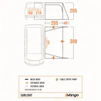 Vango Sunlight Canopy/Awning Poled - LOW