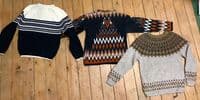 16 x Vintage Mens Jumpers Fisherman Fairisle Christmas Retro indie Cardigan Sweater Unisex Job Lot 70's