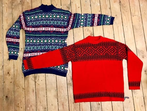 16 x Vintage Mens Jumpers Fisherman Fairisle Christmas Retro indie Cardigan Sweater Unisex Job Lot 70's