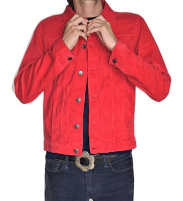 Anderson - Mens Corduroy Retro Jacket - Red