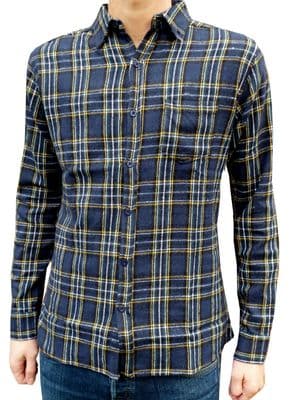 Bearsville - Plaid FLANNEL SHIRT Lumberjack Checkered - Blue
