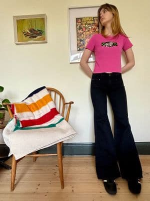 Black 90s Bell Bottom Wide Leg stretch Hippy Flares