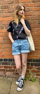 Black Lightning Bolt Short Sleeve Shirt Unisex