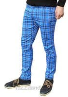 Men's Blue Tartan Drainpipes | FuzzDandy