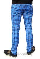 Men's Blue Tartan Drainpipes | FuzzDandy