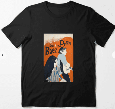 Bob Dylan and Joan Baez 1965 Band Tshirt