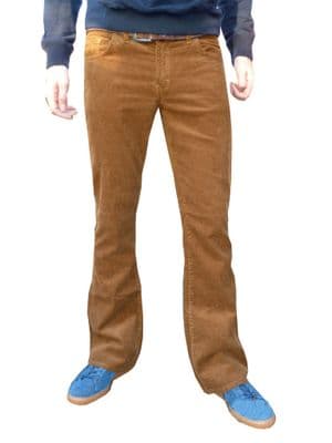 Bootcut Cords - Boot Cut Corduroy Ginger Cochise Trousers - Tobacco Tan Brown