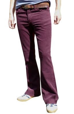 Bootcut Cords - Boot Cut purple Corduroy Trousers  - Burgundy Red