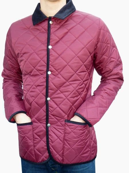 Bosworth - Quilted Jacket (burgundy with navy cord trims)