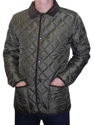Bosworth - Quilted Jacket (green with brown cord trims)