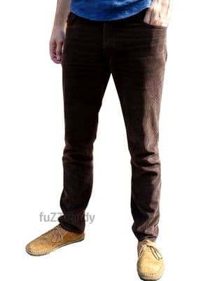 Brown Corduroy Straight Leg Trousers