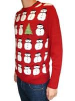 Men's Christmas Tree Snowman Jumper | FuzzDandy