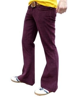 Classic Cord Flare - Corduroy Bell Bottom Flares (BURGUNDY RED)